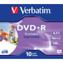 Verbatim DVD+R 4.7GB 16x Printable 10pcs Jewel Case