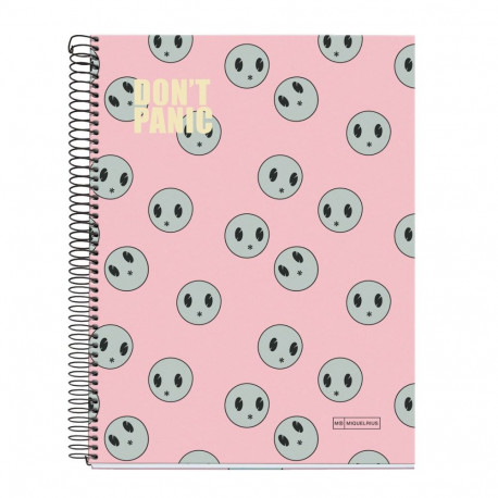 Kaustik A4 140l 5x5 ruut spiraal 4-ne augustus 4-värvi register DON´T PANIC Miquelrius