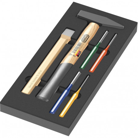 9782 Schaumstoffeinlage Hammer-Set 1, 6‑teilig (schwarz/grau, in Schaumstoffeinlage für Werkstattwag