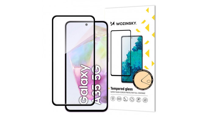 Wozinsky Full Glue Tempered Glass for Samsung Galaxy A35 with black frame