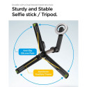 Selfi-statiiv, Selfie Stick Tripod MagFit, must, bluetooth, MagSafe magnetkinnitusega, S570W, Spigen