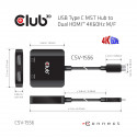 CLUB3D USB Type C MST Hub to Dual HDMI 4K60Hz M/F