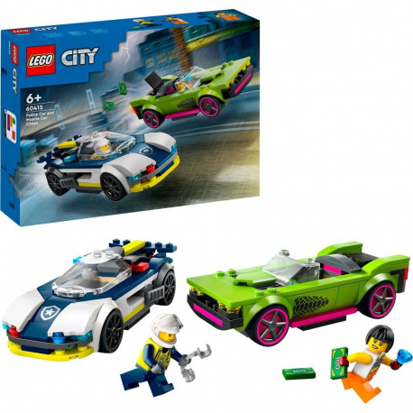 60415 City Verfolgungsjagd mit Polizeiauto und Muscle Car