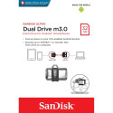 SanDisk Ultra Dual m3.0 USB flash drive 32 GB USB Type-A / Micro-USB 3.2 Gen 1 (3.1 Gen 1) Black, Si