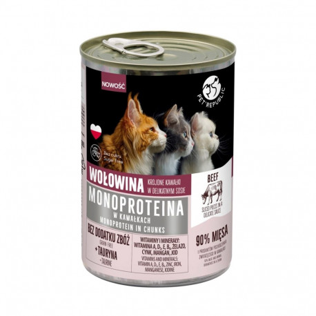 PET REPUBLIC monoproteiin veiselihaga kastmes märg kassitoit 400g