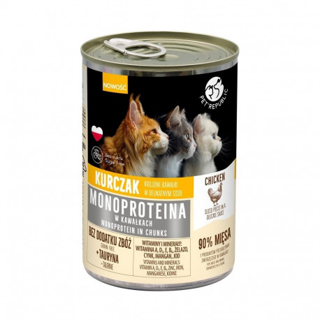 PET REPUBLIC monoproteiin kana kastmes märg kassitoit 400g