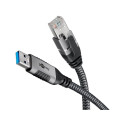 "Goobay USB-A 3.0 > RJ45 (ST-ST) 1,5m Ethernet-Kabel Schwarz-Silber"