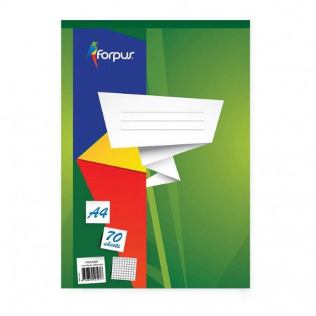 Kirjaplokk liimköites A5 ruuduline 70 lehte FORPUS