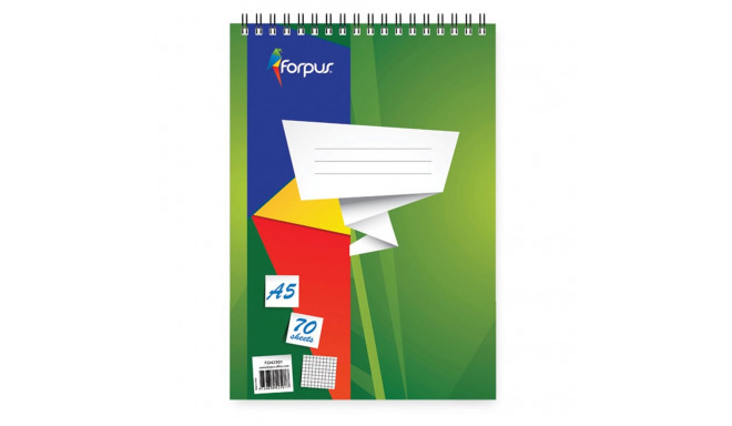 Folder in spiral binding from top A5 FO squared cardboard covers 70 sheets