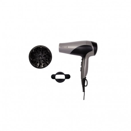 Remington föön D3190S 2200W 3 temperatuuritaset ioonfunktsiooni ja hajutiotsikuga, hall/must