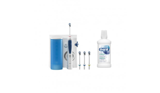 Oral-B OxyJet Oral Irrigator Pack with Mouthwash | 600 ml | Number of heads 4 | White/Blue