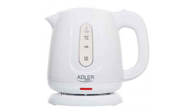 Adler Kettle | AD 1373 | Electric | 850 W | 1 L | Polypropylene | 360° rotational base | White