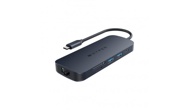 Hyper | HyperDrive Next 8 pordiga USB-C jaotur, 140W | Ethernet LAN (RJ-45) porte 1 | HDMI portide a
