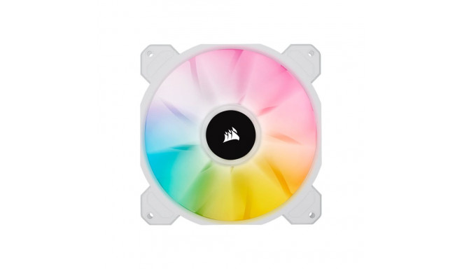 Corsair | 140mm White PWM Fan, Dual Fan Kit with Lighting Node CORE | iCUE SP140 RGB ELITE Performan
