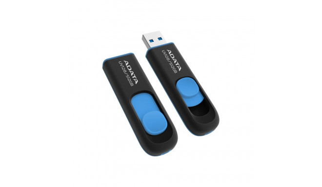 ADATA UV128 512 GB USB 3.2 Gen1 must/sinine USB mälupulk
