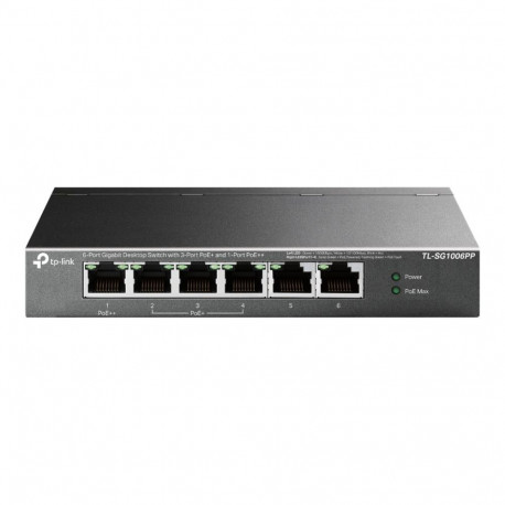 TP-LINK gigabitlüliti TL-SG1006PP, 6 porti, 3 PoE+ porti ja 1 PoE++ port, haldamata, lauapealne
