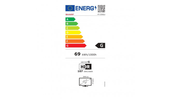 Sharp | 50GL4260E | 50" (126cm) | Smart TV | Google TV | Ultra HD