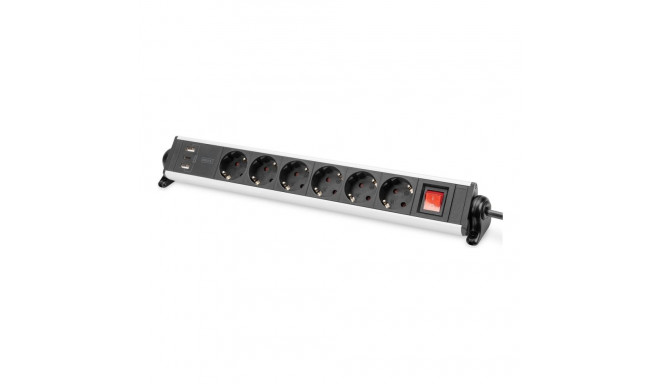 Digitus | Office Power Strip | DA-70624 | Silver/Black