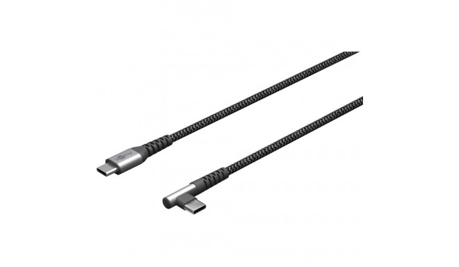 Goobay | 64659 USB-C to USB-C Textile Cable with Metal Plugs, 1 m | USB-C to USB-C