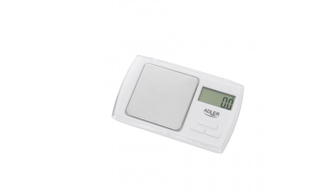 Adler AD 3161 valge täppiskaal, maksimaalne kaal 0.5 kg, täpsus 0.01 g