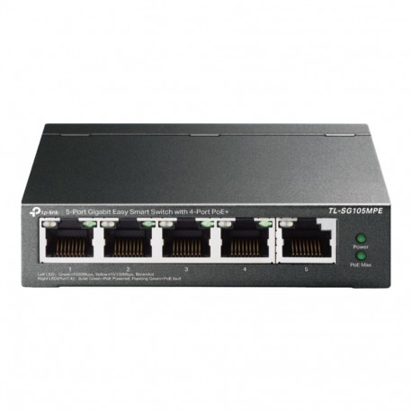 TP-LINK | 5-Port Gigabit Easy Smart Switch with 4-Port PoE+ | TL-SG105MPE | Managed L2 | Desktop