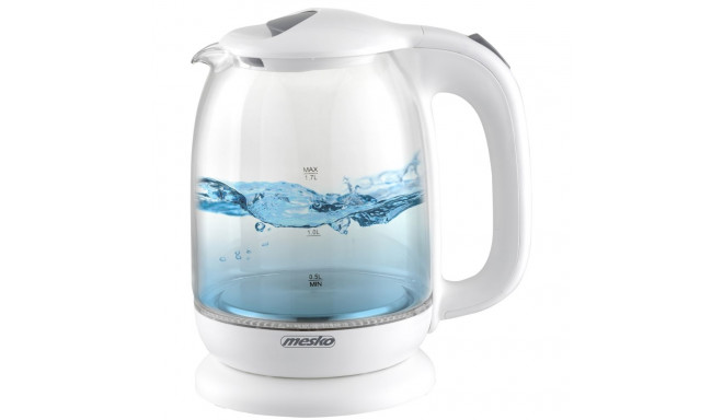 Mesko | Kettle | MS 1302w | Electric | 2200 W | 1.7 L | Glass | 360° rotational base | White