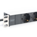 Aluminum outlet strip with 8 safety outlets | DN-95401 | Sockets quantity 8