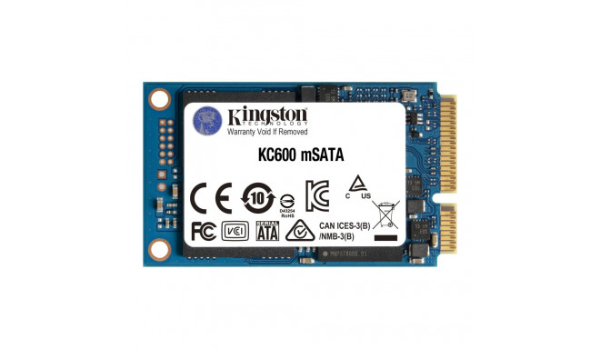 Kingston | KC600 | 256 GB | Solid-state drive interface mSATA | Read speed 550 MB/s | Write speed 50