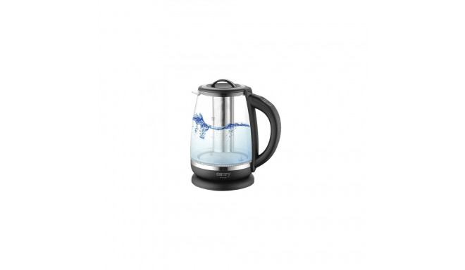 Camry | Kettle | CR 1290 | Standard | 2200 W | 2 L | Plastic/glass | 360° rotational base | Black/Tr