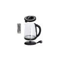 Camry | Kettle | CR 1290 | Standard | 2200 W | 2 L | Plastic/glass | 360° rotational base | Black/Tr