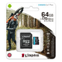 Kingston | microSD | Canvas Go! Plus | 64 GB | MicroSD | Flash memory class 10 | SD Adapter