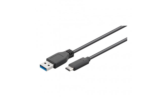 Goobay 71221 USB-C to USB A 3.0 cable, black, 2m | Goobay | USB-C to USB-A USB-C male | USB 3.0 male