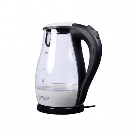 Camry | Kettle | CR 1251 | Standard | 2000 W | 1.7 L | Glass | 360° rotational base | Glass/Black