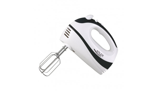 Adler | Mixer | AD 4205 b | Hand Mixer | 300 W | Number of speeds 5 | Turbo mode | White/Black