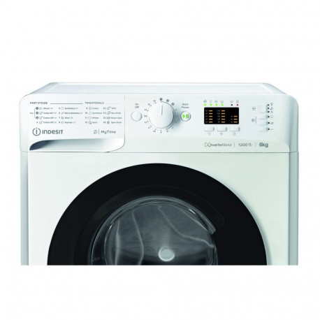 INDESIT pesumasin MTWSA 61294 WK EE energiaklass C esiküljest täidetav pesumaht 6kg 1150RPM sügavus 