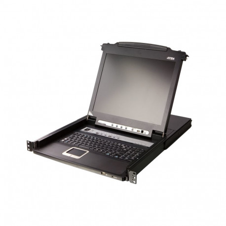 Aten 8-port PS/2-USB VGA 17" LCD KVM-lüliti ahelühenduspordi ja USB-lisaseadmete toega CL5708M