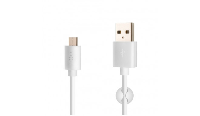 Fixed | Andmete ja laadimise kaabel USB/USB-C pistikutega | Valge