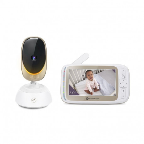 Motorola | Wi-Fi Video Baby Monitor with Mood Light | VM85 CONNECT 5.0" | White/Gold