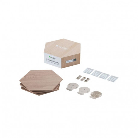 Nanoleaf|Elements Wood Look Hexagons Expansion Pack (3 panels)|Cool White + Warm White