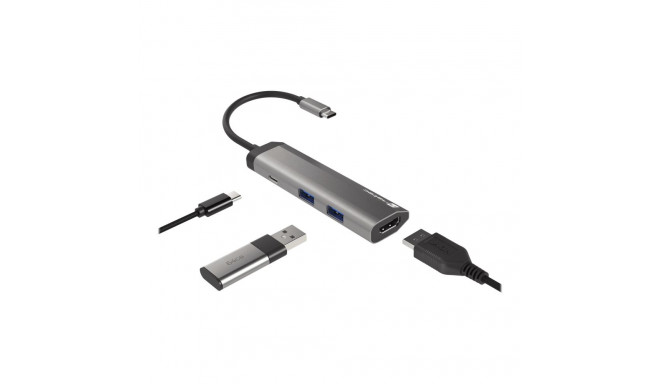 Natec | Mitme pordi adapter | Fowler Slim | USB Type-C