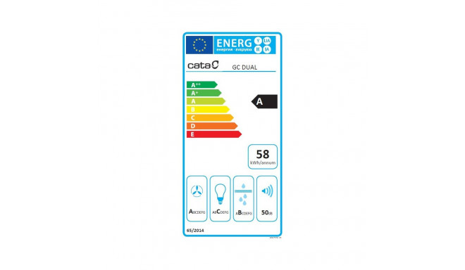 CATA | Hood | GC DUAL A 45 XGWH | Canopy | Energy efficiency class A | Width 45 cm | 820 m³/h | Touc