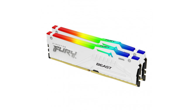 KINGSTON 64GB 6400MT/s DDR5 CL32 DIMM Komplekt 2 FURY Beast Valge RGB XMP