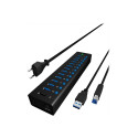 ICYBOX IB-AC6113 IcyBox 13 Port USB 3.0 Hub with USB charge port, Black