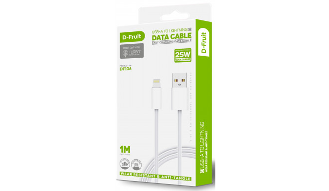 D-Fruit cable USB-A - Lightning 1m, white (DF106)