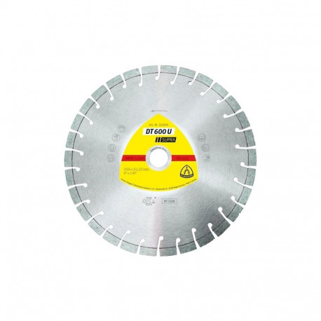 Diamond blade segmented 230mm x 2.6mm x 22.2mm DT600U reinforced concrete, short tooth (20mm)