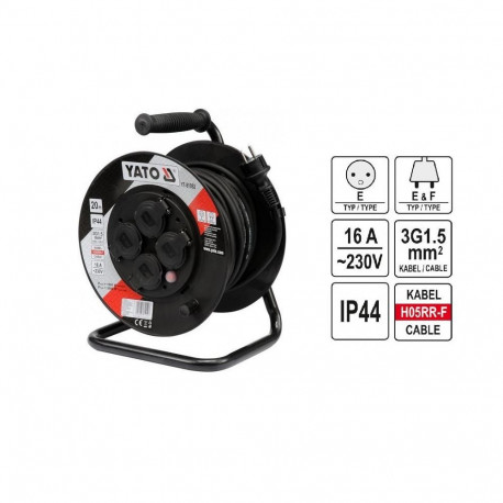 Yato YT-81052 cord reel 4 AC outlet(s) 20 m