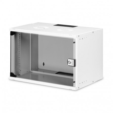 Seinale paigaldatav võrgukapp 19" 7U SOHO PRO 370 x 540 x 400mm klaasuksega 60kg, hall