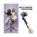 Crong SelfieGo Ultra – Aluminiowy selfie stick Bluetooth tripod (czarny)