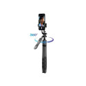 Crong SelfieGo Ultra – Aluminiowy selfie stick Bluetooth tripod (czarny)