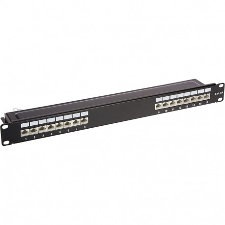 DeLOCK 19  patch panel 16 port Cat.6A (black, 1 U)